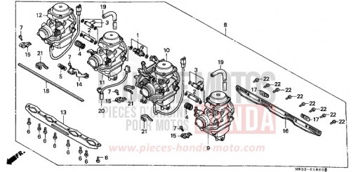 CARBURETOR (ASSY.) CB750F2S de 1995